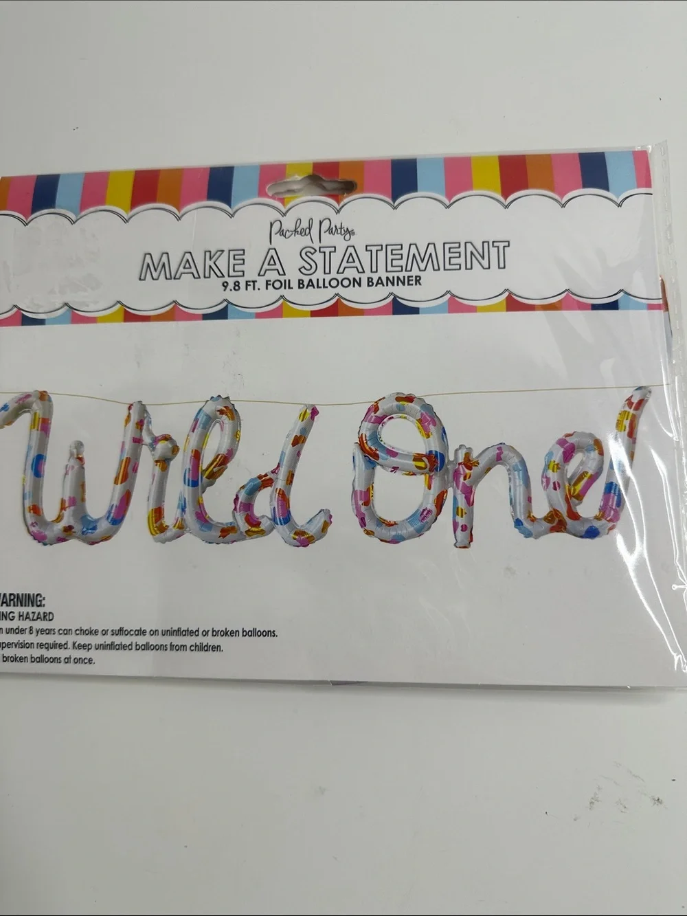 Packed Party Multicolor Confetti Foil 'Wild One' Balloon Banner